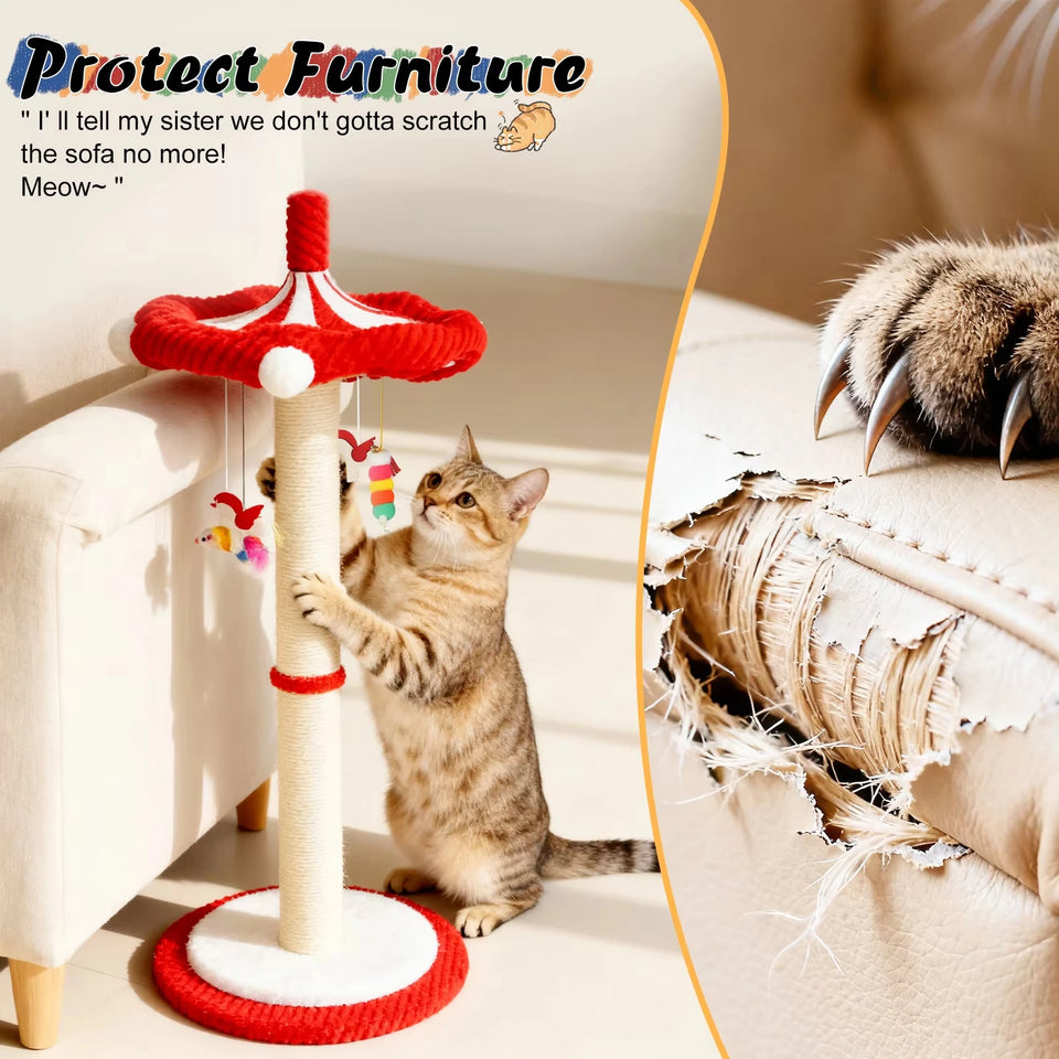 Carousel Cat Tree with Rotating Top & Toys