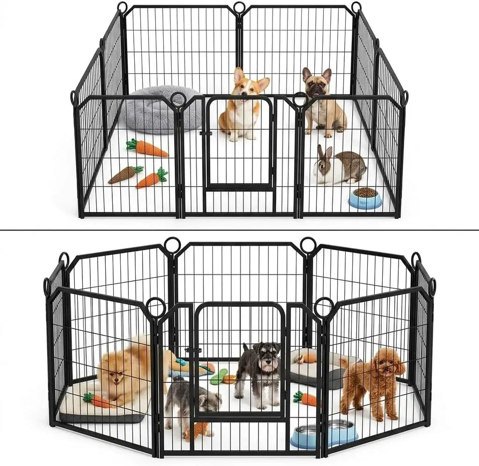 Heavy-Duty Dog Playpen with Self-Locking Door