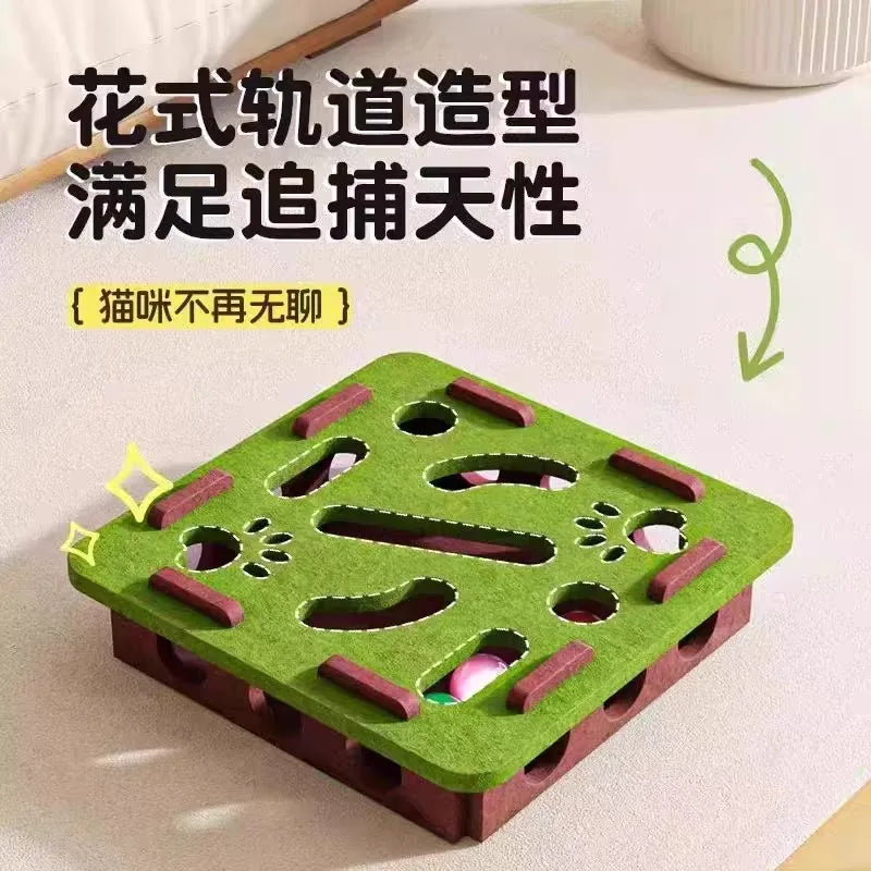 Cat Toys Self-relief Xiao Mao Pet Cat Maze Hole Felt BoxCat Bell Ball