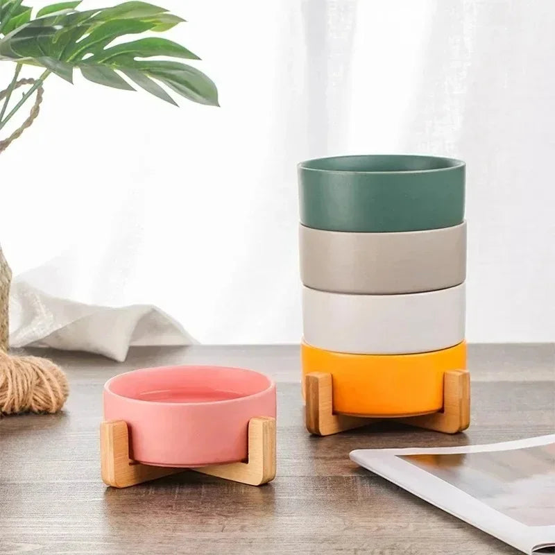 Spill-Resistant Double Ceramic Pet Bowls