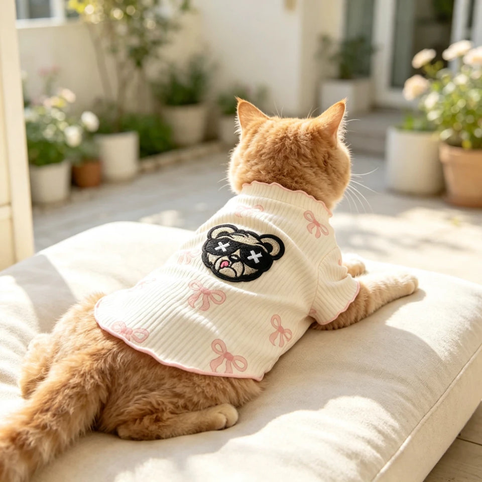 Breathable Lightweight Dog Tshirt Pet Vest Elastic Soft Comfortable for Small Dogs Cats Cute Design Summer Pet Clothing Outfit Wear