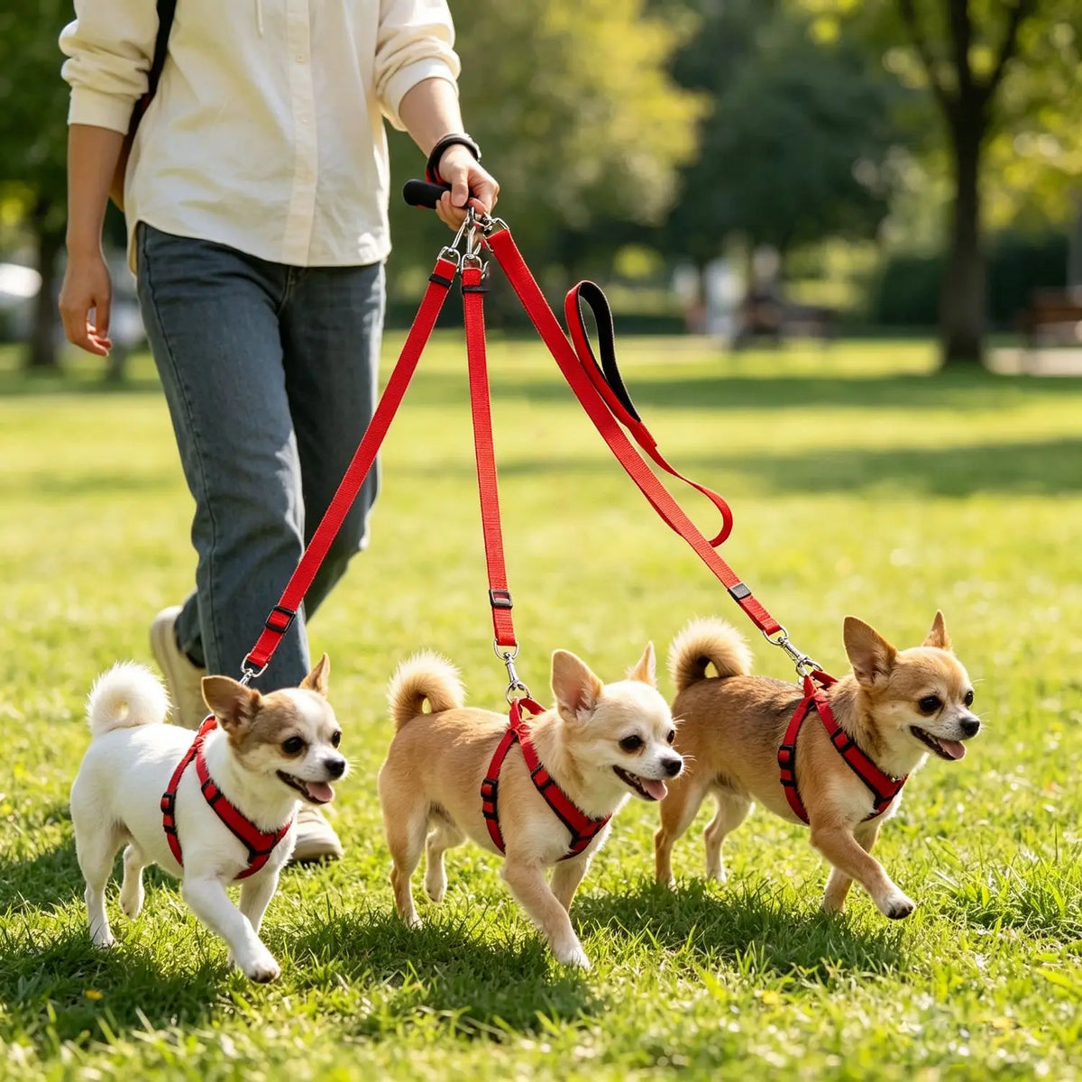 dog leash pet gardening detachable adjustable dog leash one tow three leash pet chain dog walking p rope