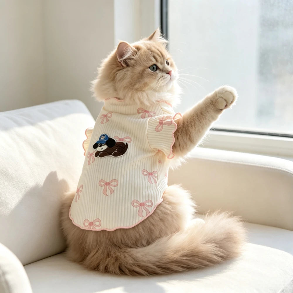 Soft Elastic Dog Tshirt Pet Vest Summer Wear Comfortable for Small Dogs Cats Cute Design Lightweight Breathable Pet Clothing Summer Outfit