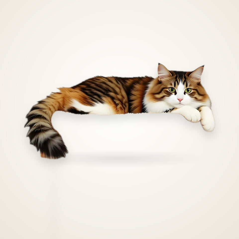 Wall-Mounted Cat Climbing Set with Hammock – studio photo
