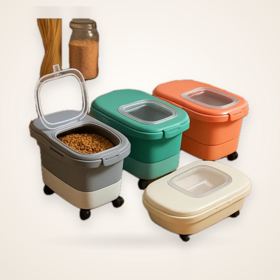 Collapsible Airtight Pet Food Storage Container – studio photo