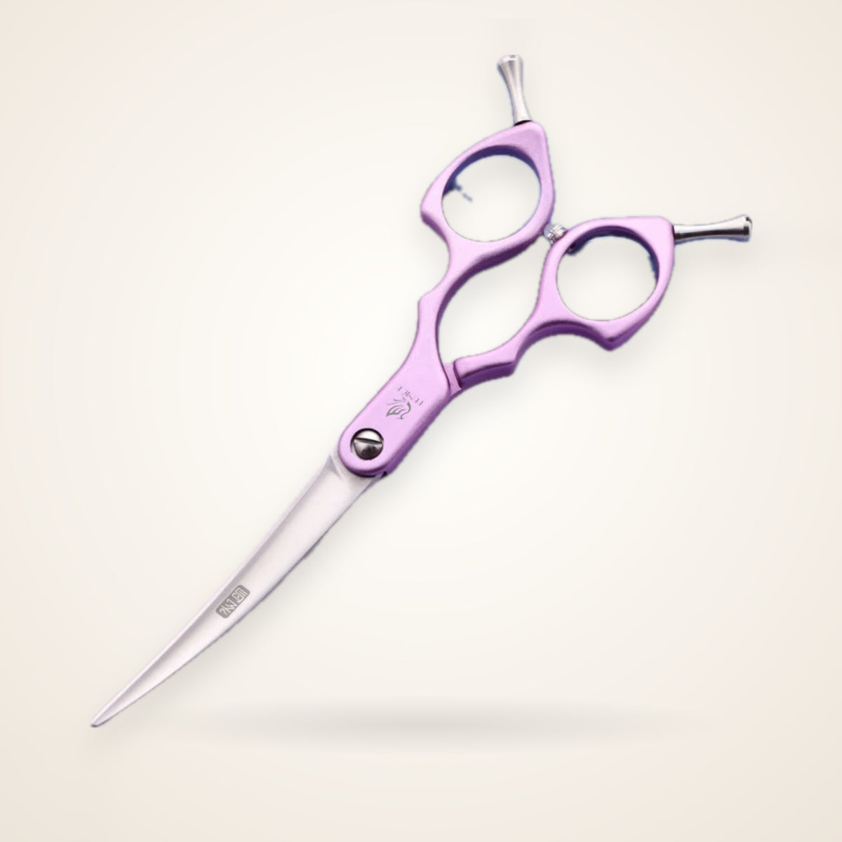 Professional 440C Curved Dog Grooming Shears – studio photo