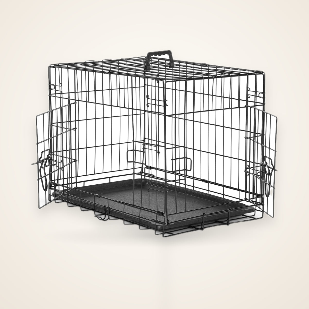 48-Inch Double-Door Folding Dog Crate – studio photo