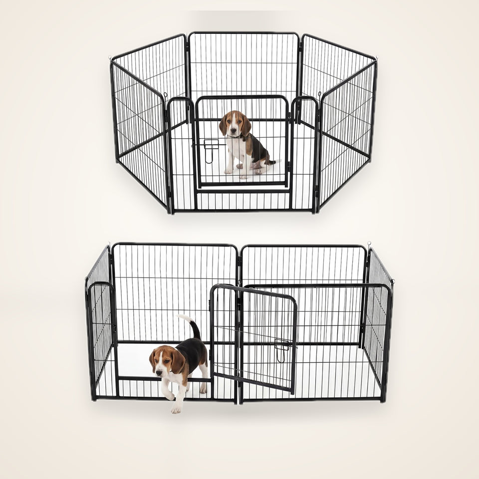6-Panel Foldable Metal Dog Playpen – studio photo