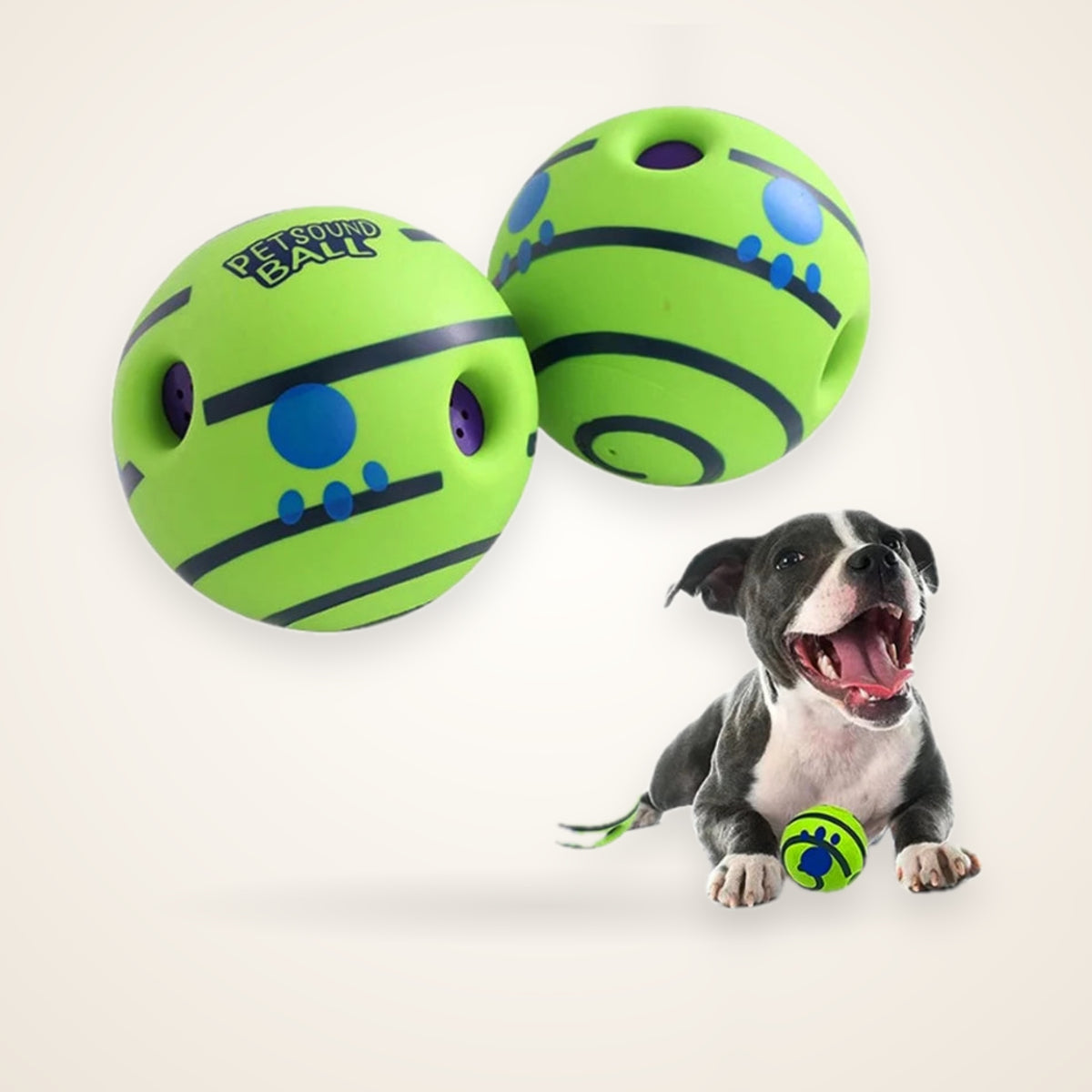New Hot Wobble Wag Giggle Glow Ball Interactive Dog Attention Toy Fun Giggle Sounds Ball When Rolled or Shaken for Pet Dog Fun – studio photo