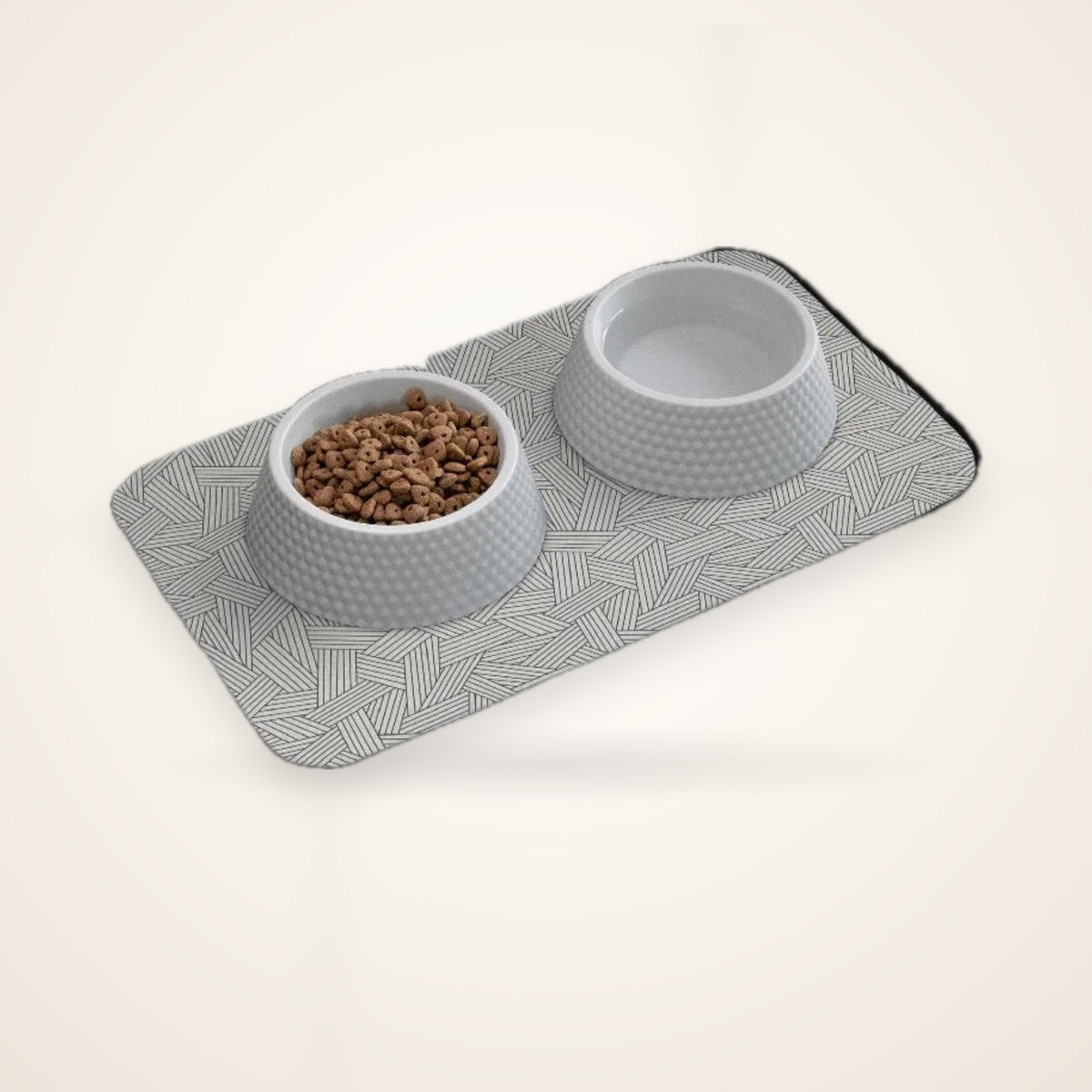 Printed Pet Bowl Mat for Food & Water – studio photo