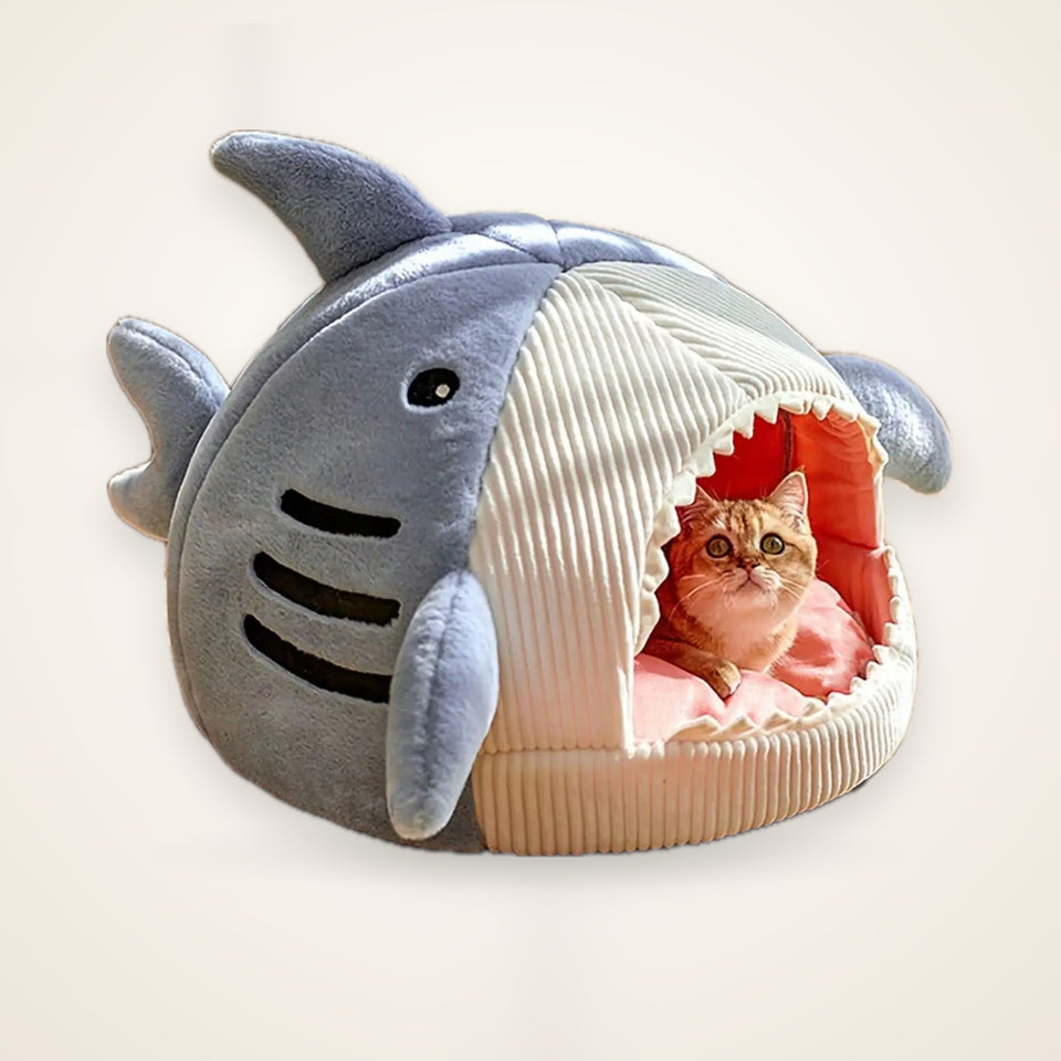 Shark-Shaped Cozy Bed for Dogs & Cats – studio photo