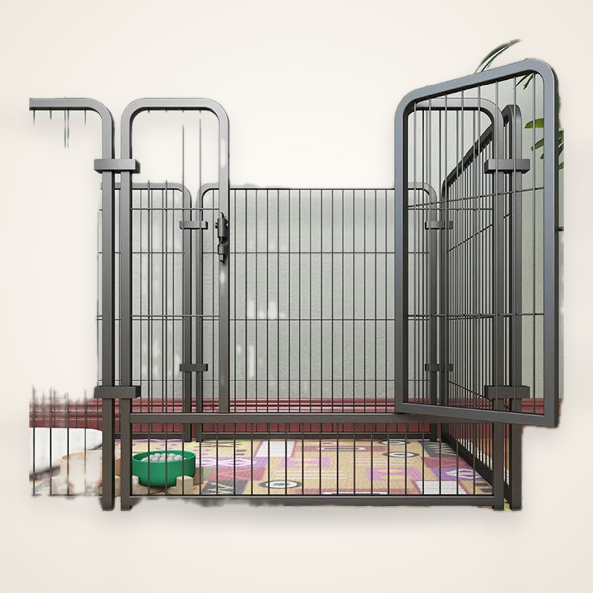 Foldable 6-Panel Pet Playpen & Safety Fence – studio photo