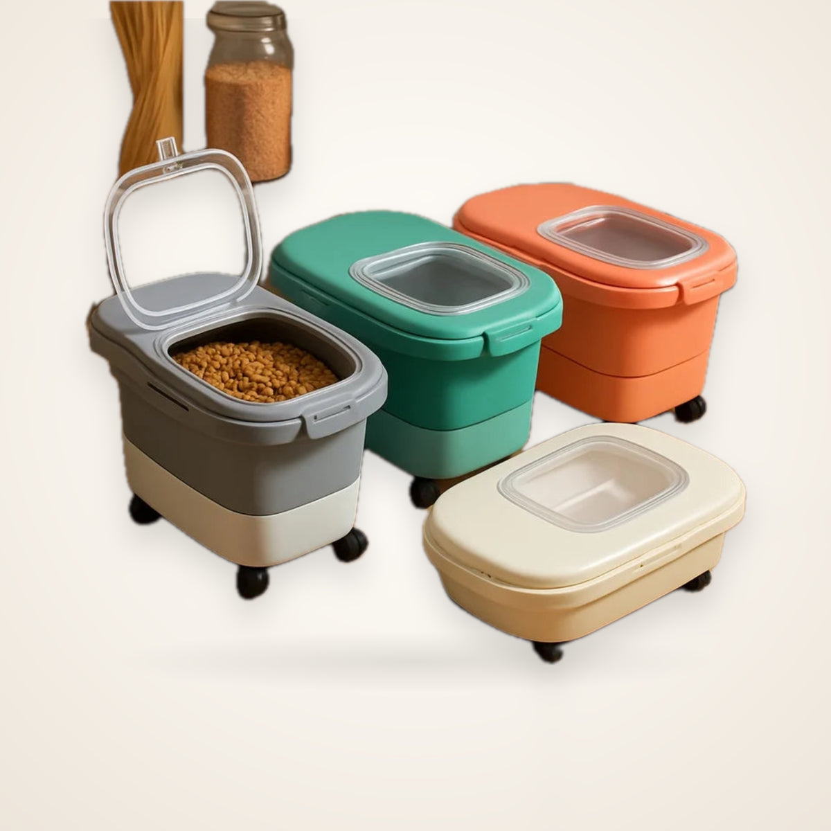 Collapsible Airtight Pet Food Storage Container – studio photo