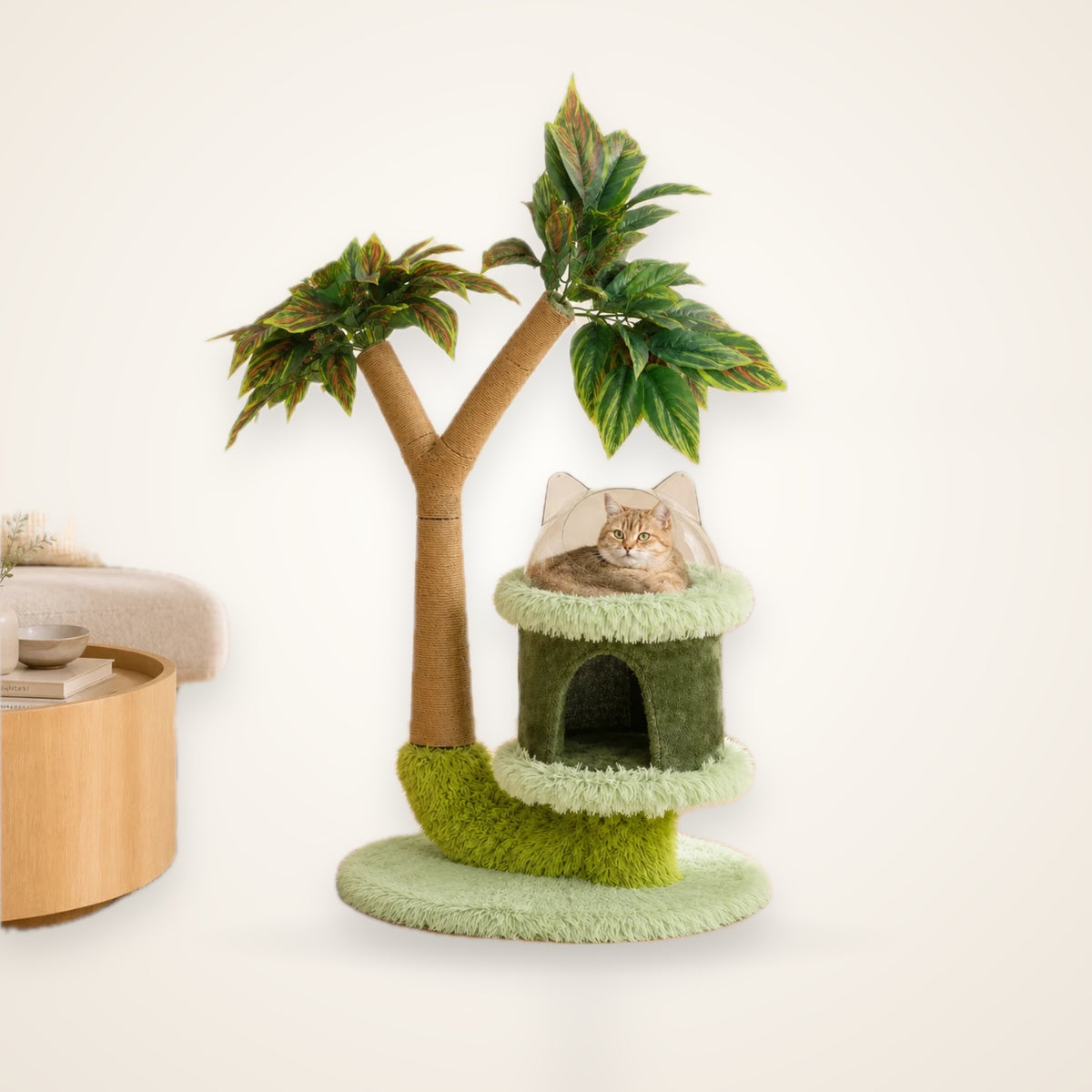 Mango Tree Cat Tower with Sisal Scratcher – studio photo