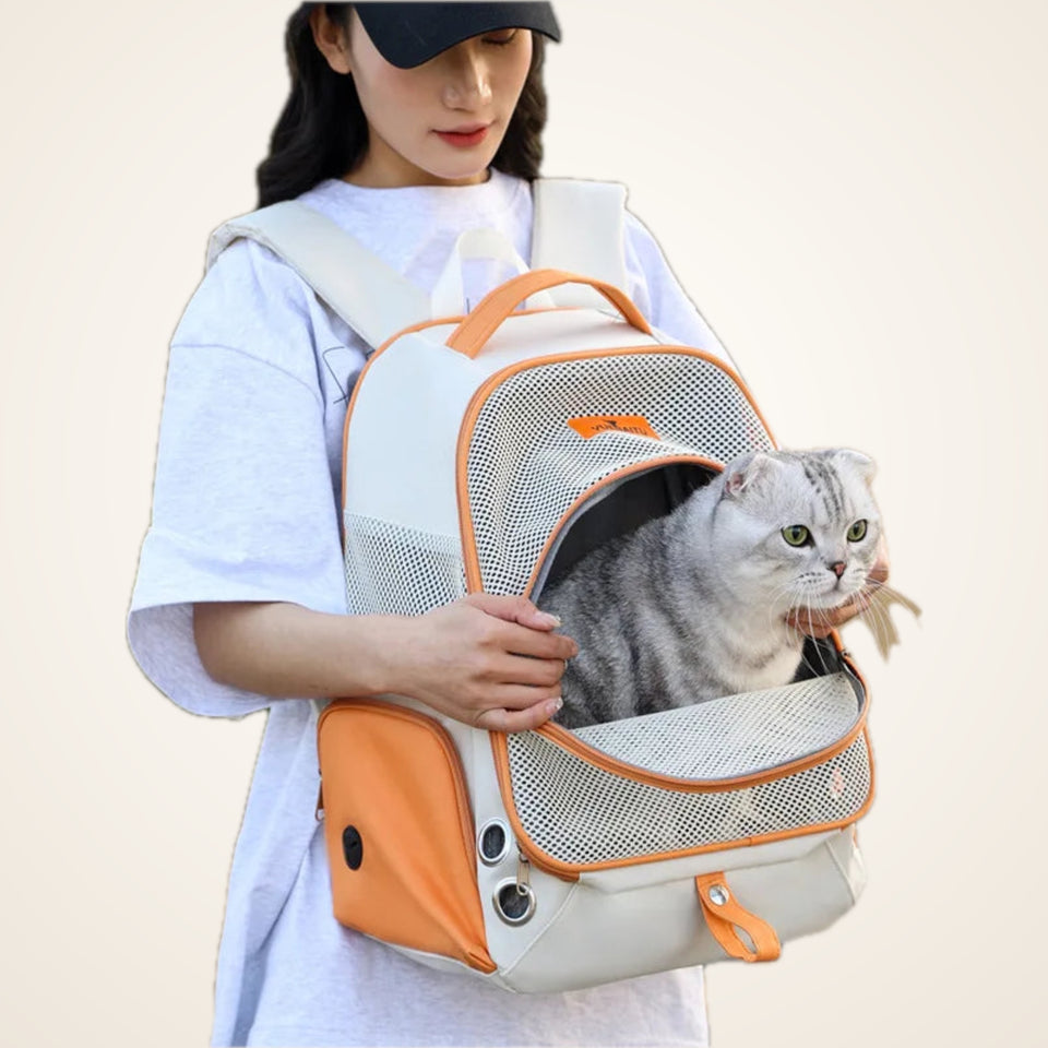 Breathable Pet Carrier Backpack for Cats & Small Dogs – studio photo
